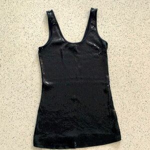 Express black sequins tank top size small